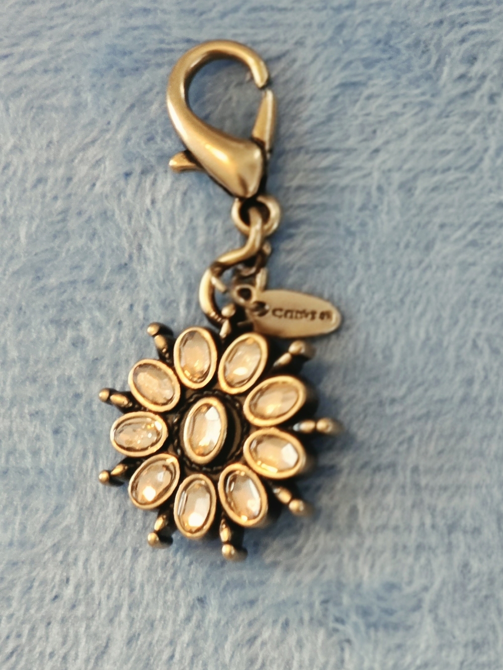 COACH Brass/Gold Crystal Flower Mini Charm
